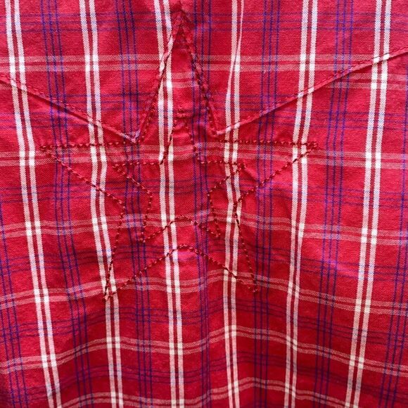 Wrangler National Patriot Red/White/Blue stars button pearl snap shirt - Picture 4 of 10